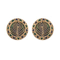 Nuyug 22K Gold Plated Contemporary Round Shaped Enamel Studs - Distacart