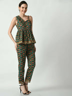 Myshka Women's Green Floral Printed Top
