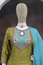 Anaita Green Embroidered Silk Stitched Dhoti Suit - Distacart