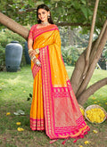 Shree Shyam Fashion Yellow Soft Silk Saree - Distacart