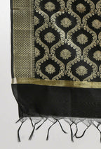 Mominos Fashion Moeza Women's Banarsi Silk All Over Woven Design Black Dupatta - Distacart