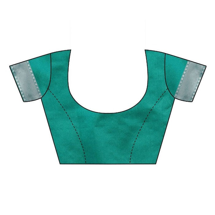 Vamika Banarasi Jacquard Weaving Rama Green Blouse