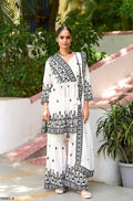 Anaita White Chinon Readymade Sharara Suit with Embroidery Work - Distacart