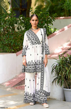 Anaita White Chinon Readymade Sharara Suit with Embroidery Work - Distacart