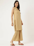 Joban Fashion Beige Rayon and Embroidered Work Straight Kurta Bottom Set
