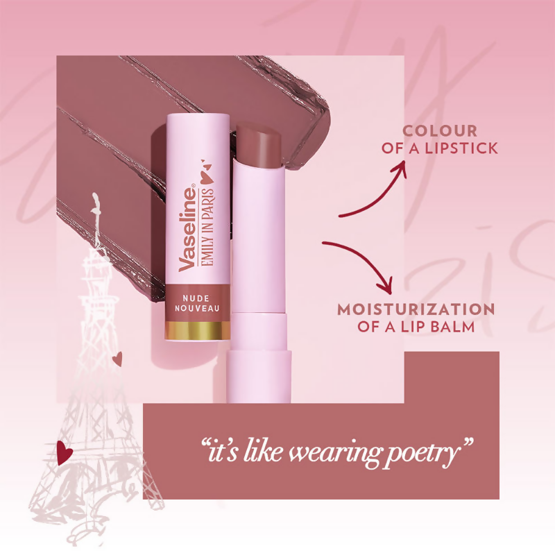 Vaseline Emily In Paris Tinted Lip Balm Stick - Nude Nouveau - Distacart