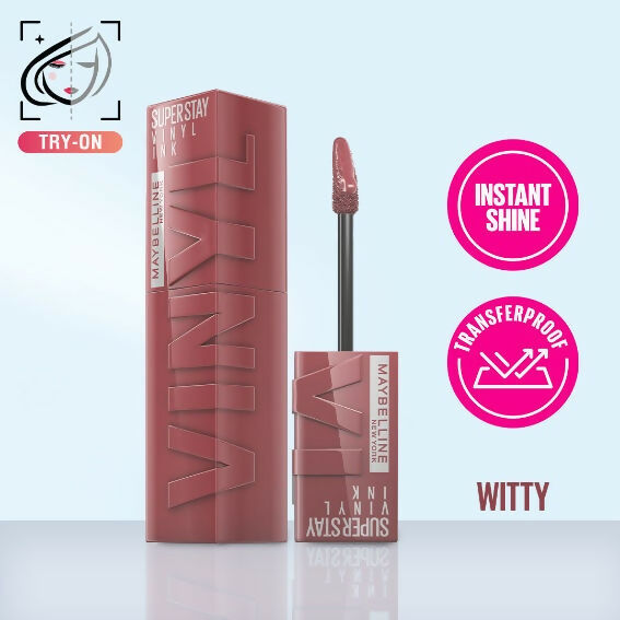 Maybelline New York Super Stay Vinyl Ink Liquid Lipstick, Instant Shine Lasts Up To 16H - 40 Witty