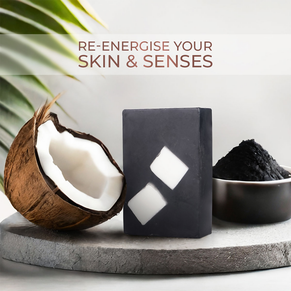 Just Herbs Coconut + Activated Charcoal Deep Cleansing Bathing Bar