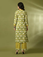 Myshka Women's Multi Printed Cotton Straight Party Kurta Set