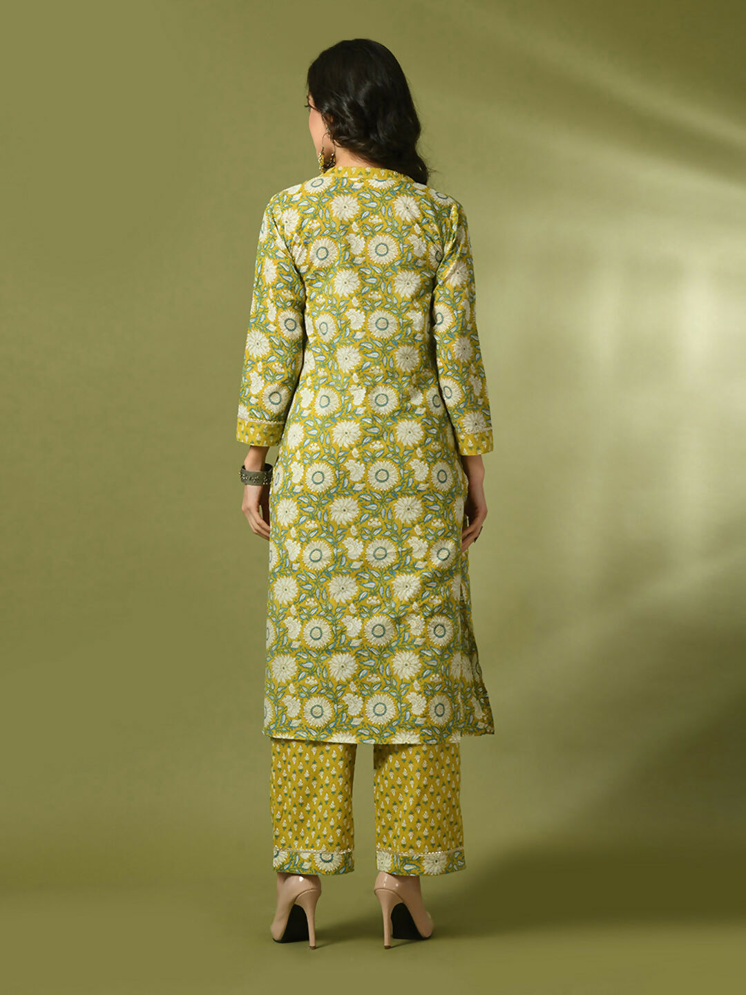 Myshka Women's Multi Printed Cotton Straight Party Kurta Set