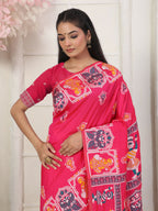 Shree Shyam Fashion Silk Blend Pink Saree - Distacart