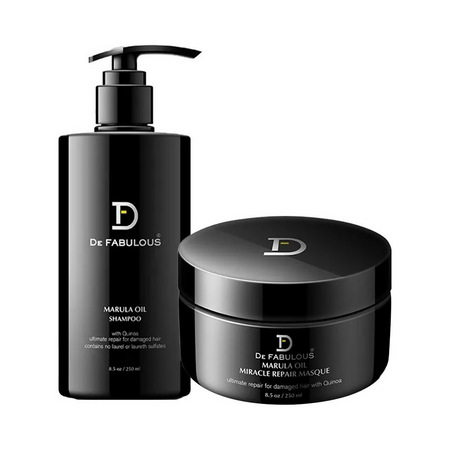De Fabulous Marula Oil Shampoo + Miracle Repair Masque Combo