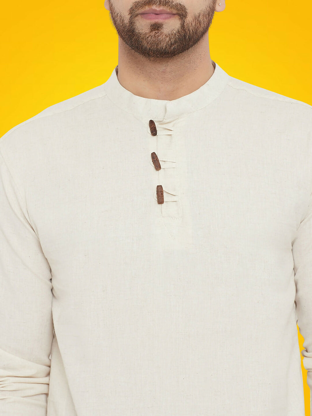 Even Apparels Men's Pure Cotton Cream Kurta