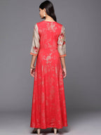 Ahalyaa Women's Traditional wear Ethnic Dress - Red - Distacart