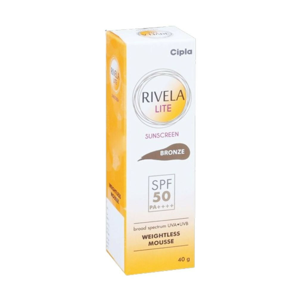 Rivela Lite Weightless Mousse Broad Spectrum UVA/UVB Sunscreen, Bronze SPF 50+