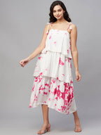 Myshka Multicolor Viscose Printed Shoulder Straps Sleeveless Top Dress - Distacart