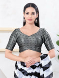 Joban Fashion Black Tissue Elbow Sleeveless Back Open Blouse