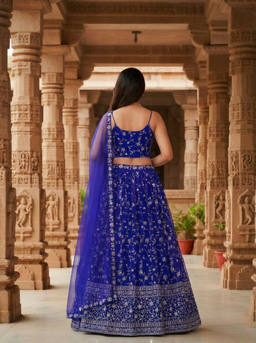 Lehenga Mart Designer Indian Wedding Lehenga Choli-Blue - Distacart