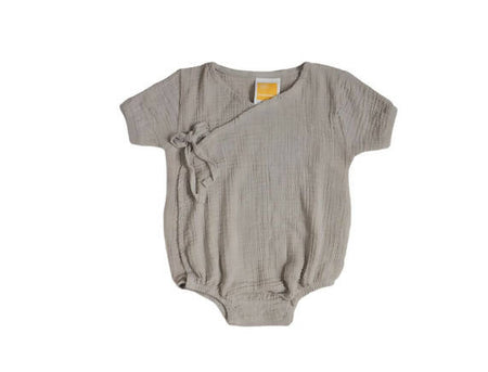 Sunshine Baby Cute Organic Muslin Cotton Kimono Rompers For Babies - Grey