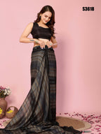 Attractive These Party Wear Ready To Wear Saree - Grey