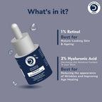 Dermistry Pure 1% Retinol 2% Hyaluronic Acid Anti Aging Moisturizer Face Serum Fine Lines & Wrinkles