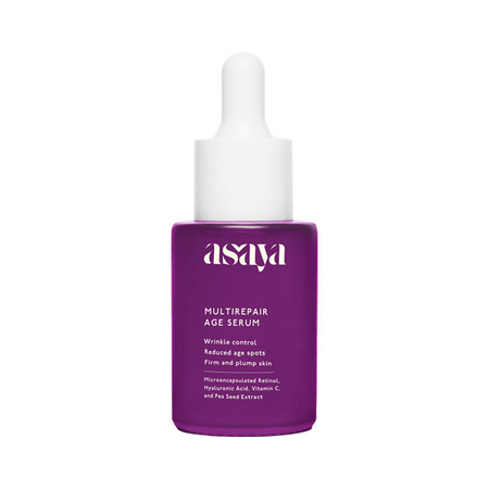 Asaya 0.2% Retinol Peptide Night Serum, Beginner Friendly Anti Aging Face Serum With Vit C