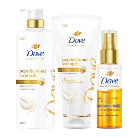 Dove Peptide Bond Strength Shampoo + Bi Phasic Serum + Conditioner