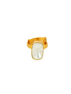 Kundan Gold plated Emarald cut Ring - Ruby Raang