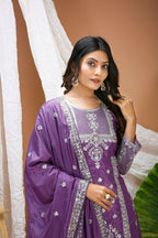 Teeya Creation Lavender Color Natural Crepe Silk Wedding Wear Trending Salwar Suit - Distacart