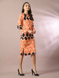 Myshka Women's Multi Printed Round Neck Party Top With Skirt Co-ord set