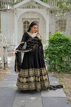 Joban Fashion Black Georgette Sequence Embroidery Work Kurta Set - Distacart