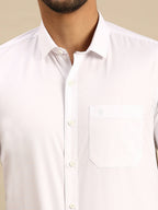Ramraj Cotton Mens Half Sleeve White Shirt Plus Size - 100% Cotton
