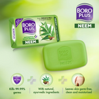 BoroPlus Antiseptic And Moisturising Bathing Neem Soap With Neem, Tea Tree, Aloe Vera & Shea Butter