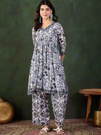 Sangria Printed Kurta With Palazzo