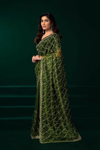 Joban Fashion Green Net Party Wear Sarees - Distacart
