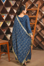 Teeya Creation Blue Color Chinon Silk Wedding Wear Trending Palazzo Set - Distacart