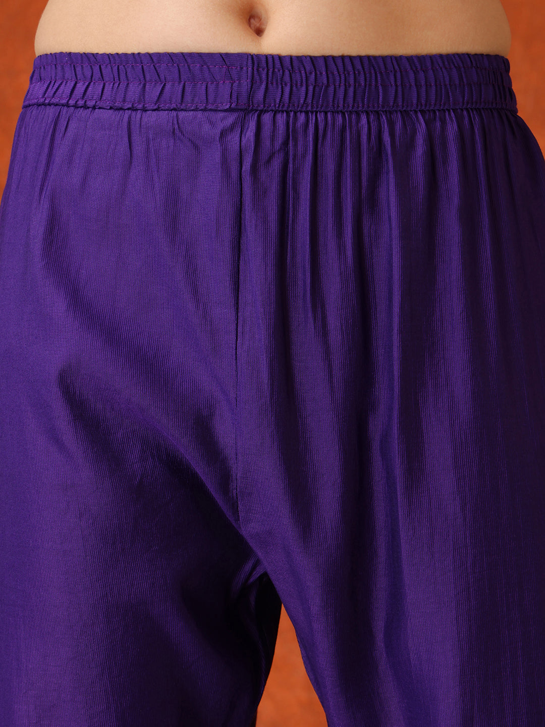 Sequin & Thread Embroidered Kurta With Pant & Embroidered Dupatta, Purple - Hiral Fashion - Distacart