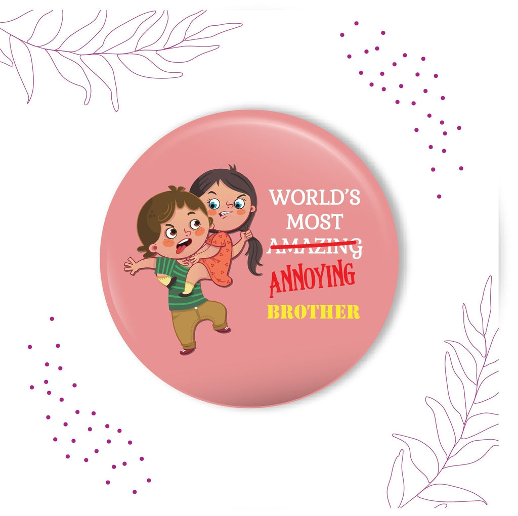 Indianvibez Annoying Brother Metal Rakhi with Fridge Magnet - Kids Rakhi - Distacart