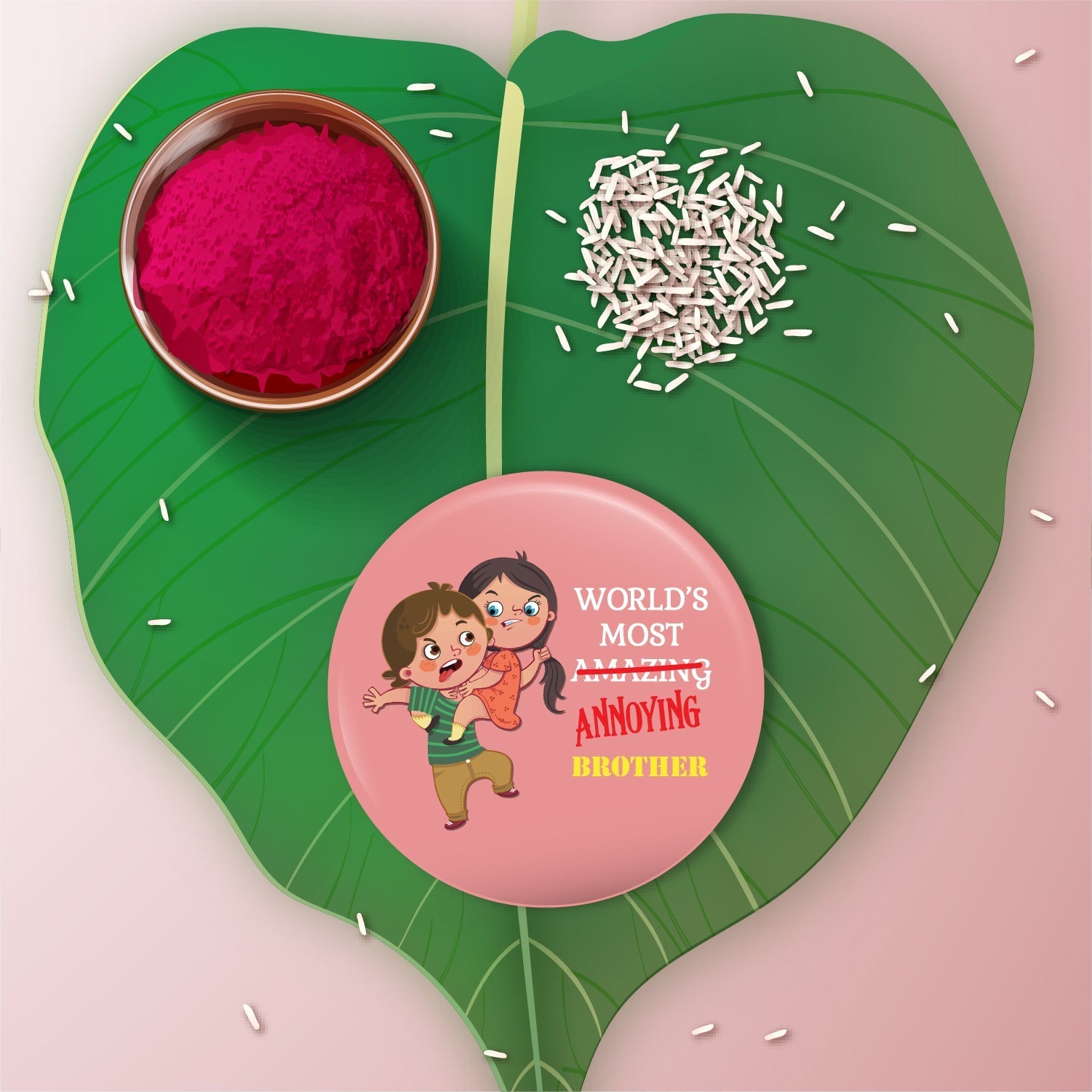 Indianvibez Annoying Brother Metal Rakhi with Fridge Magnet - Kids Rakhi - Distacart