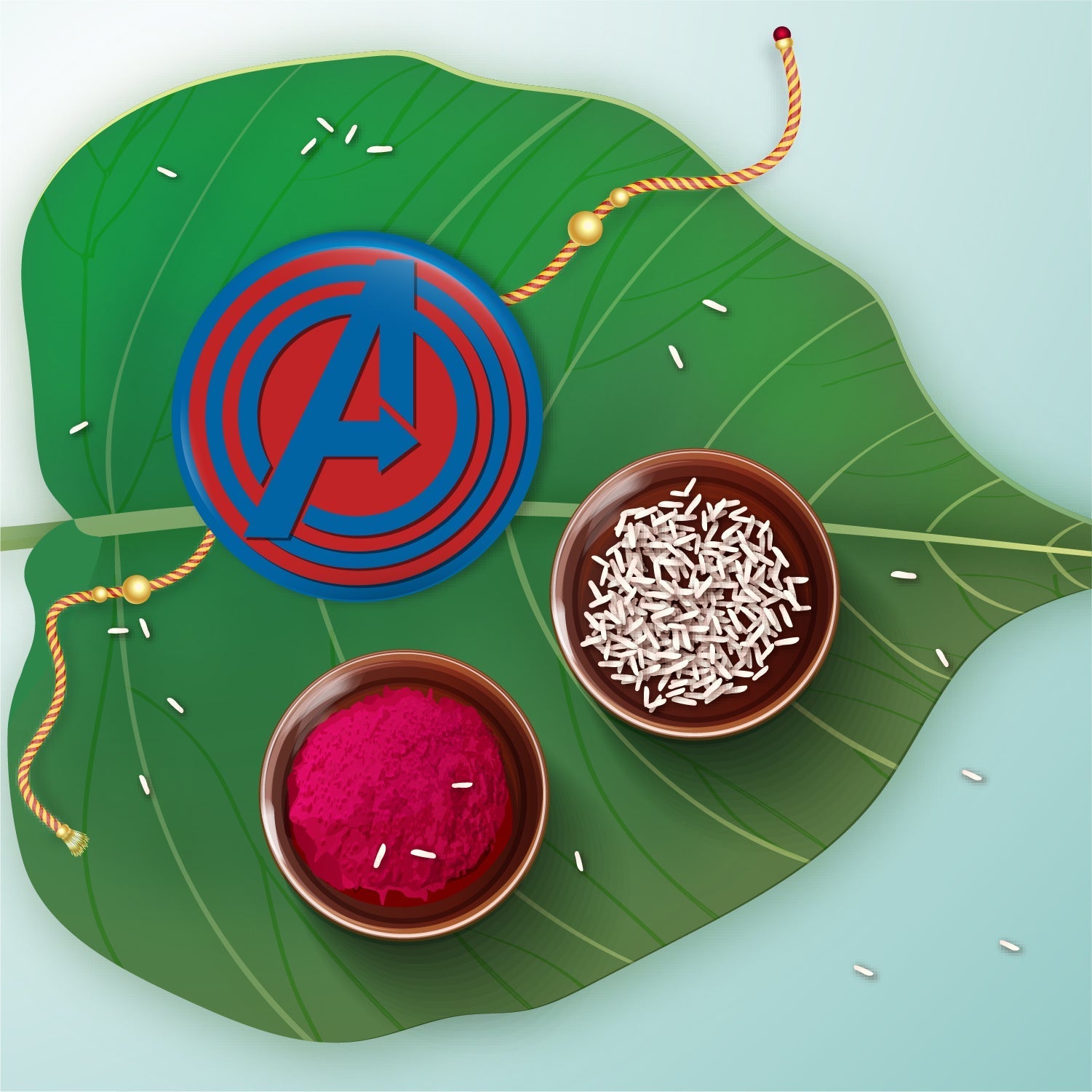 Indianvibez Avengers Metal Rakhi with Fridge Magnet - Kids Rakhi - Distacart