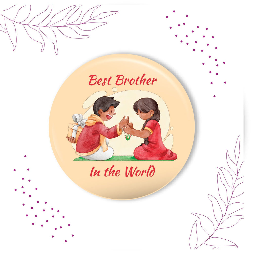 Indianvibez Best Brother in the World Metal Rakhi with Fridge Magnet - Kids Rakhi - Distacart