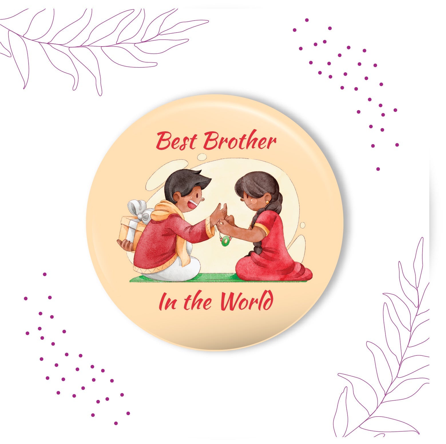 Indianvibez Best Brother in the World Metal Rakhi with Fridge Magnet - Kids Rakhi - Distacart