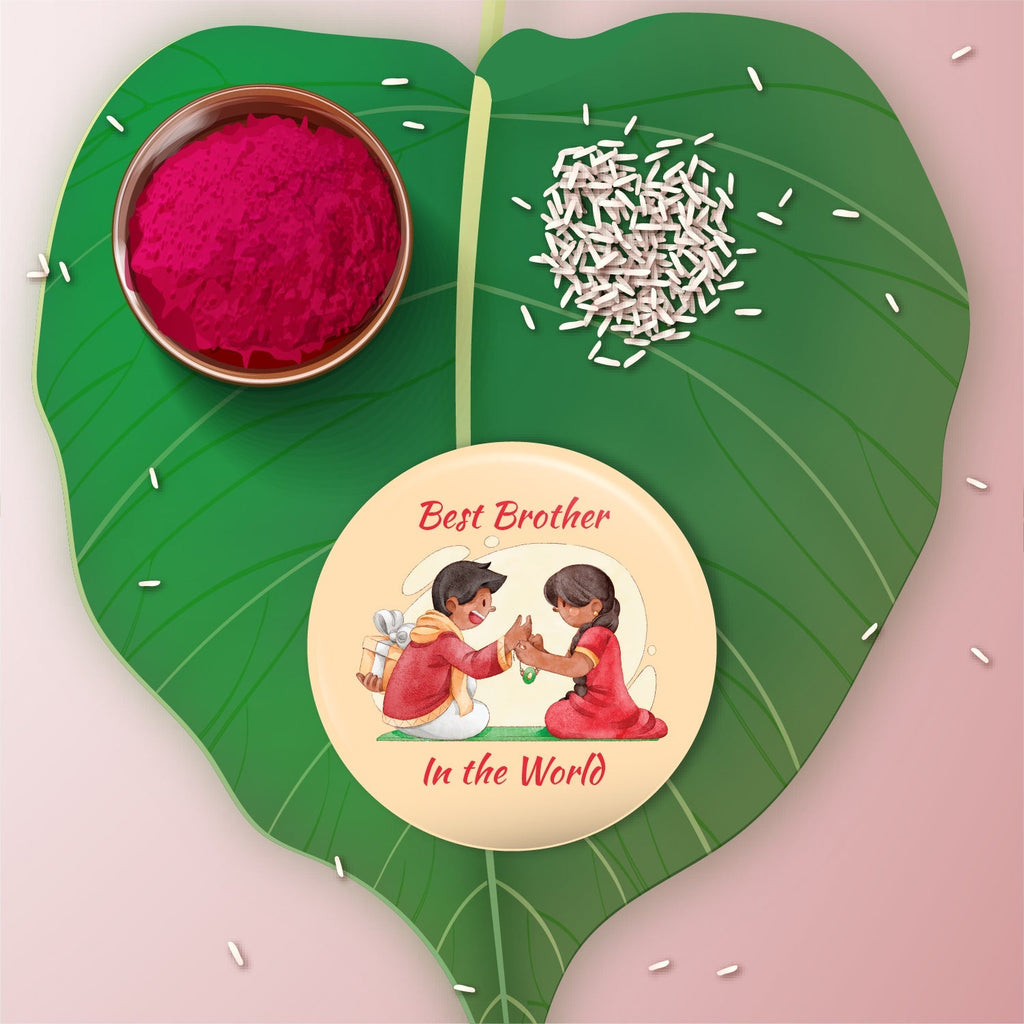 Indianvibez Best Brother in the World Metal Rakhi with Fridge Magnet - Kids Rakhi - Distacart