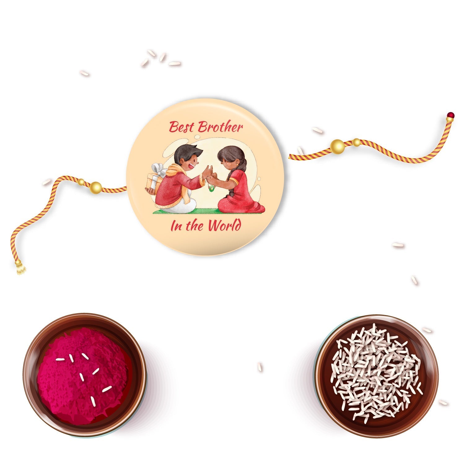 Indianvibez Best Brother in the World Metal Rakhi with Fridge Magnet - Kids Rakhi - Distacart