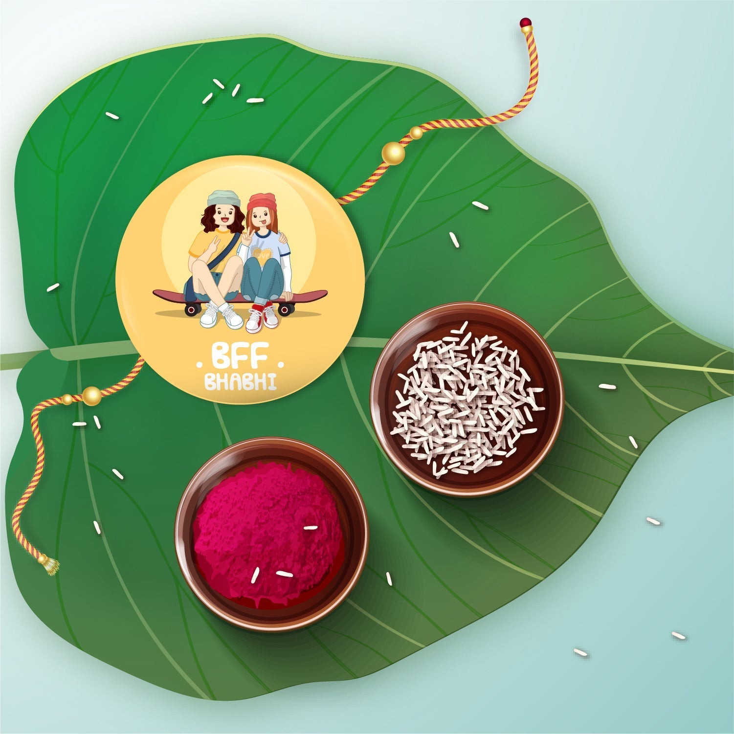 Indianvibez Bff Bhabhi Metal Rakhi/Lumba with Fridge Magnet - Kids Rakhi - Distacart