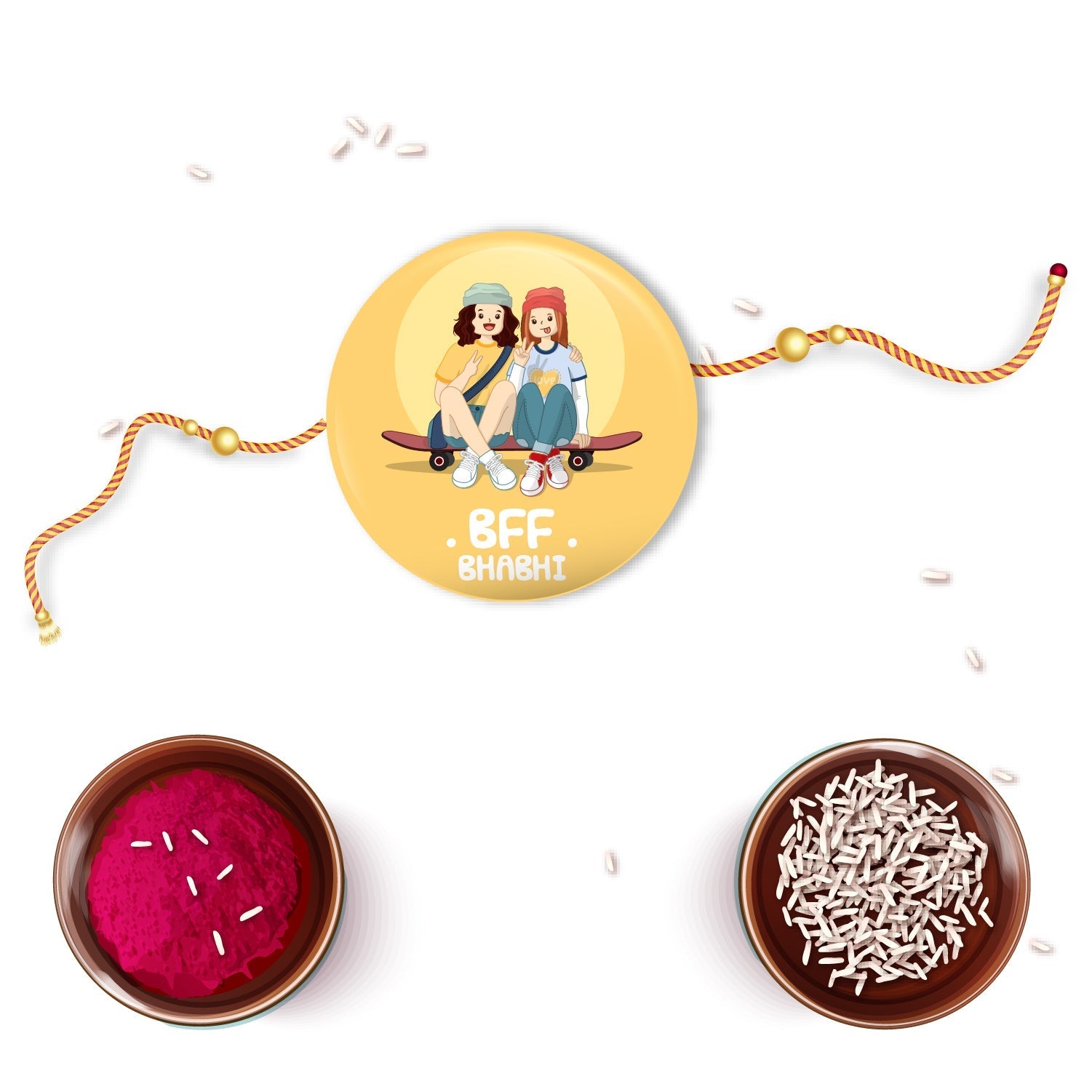 Indianvibez Bff Bhabhi Metal Rakhi/Lumba with Fridge Magnet - Kids Rakhi - Distacart