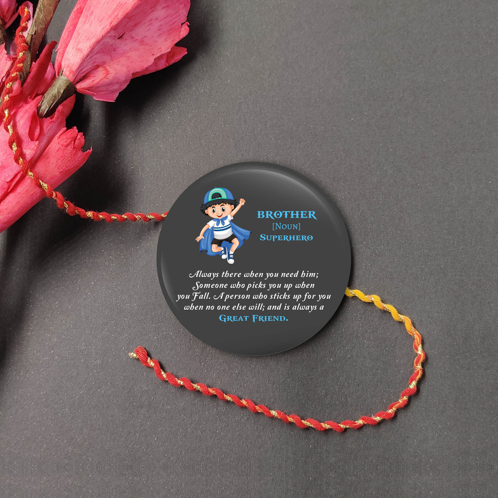 Indianvibez Brother is Superhero Metal Rakhi with Fridge Magnet - Kids Rakhi - Distacart