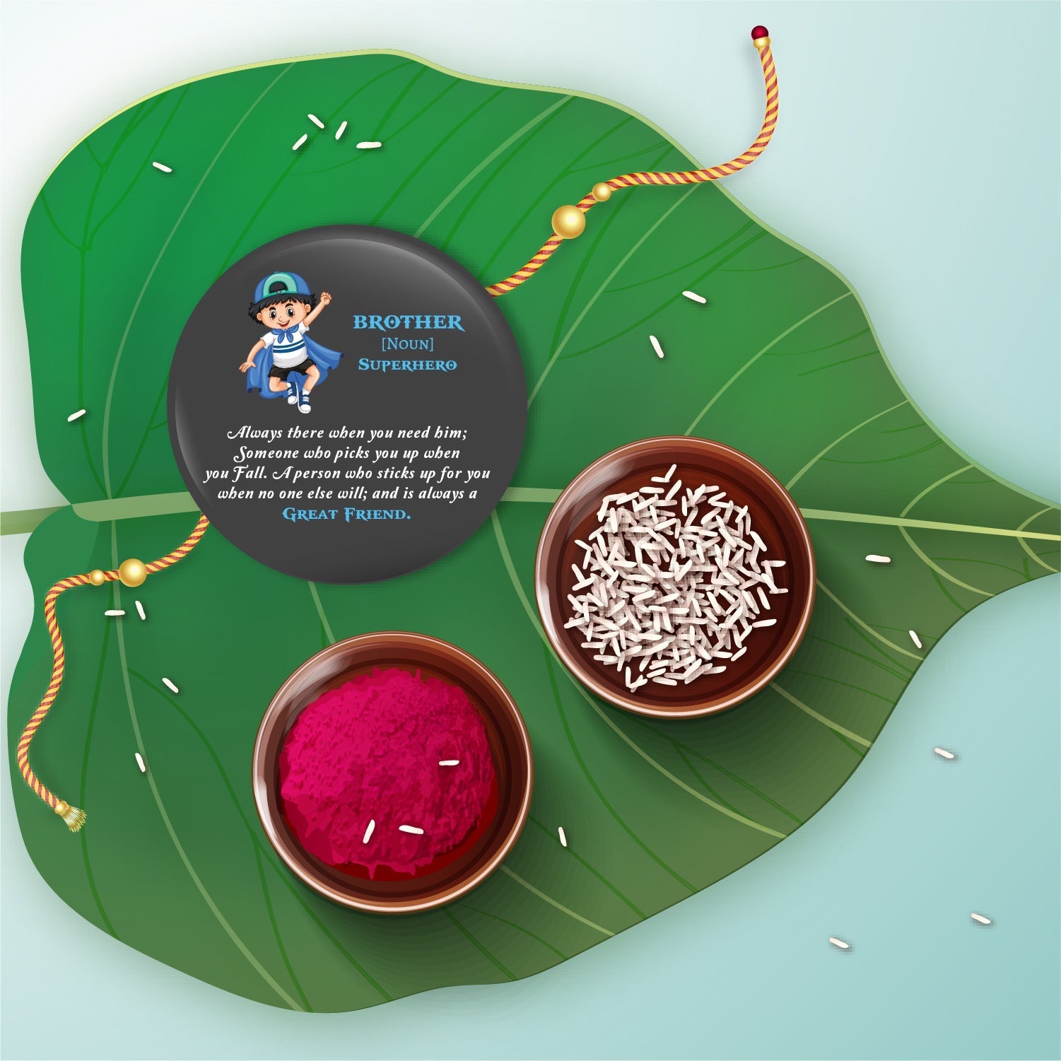 Indianvibez Brother is Superhero Metal Rakhi with Fridge Magnet - Kids Rakhi - Distacart