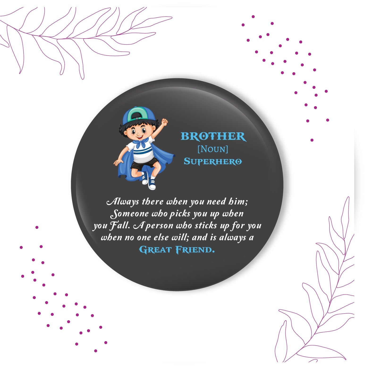 Indianvibez Brother is Superhero Metal Rakhi with Fridge Magnet - Kids Rakhi - Distacart