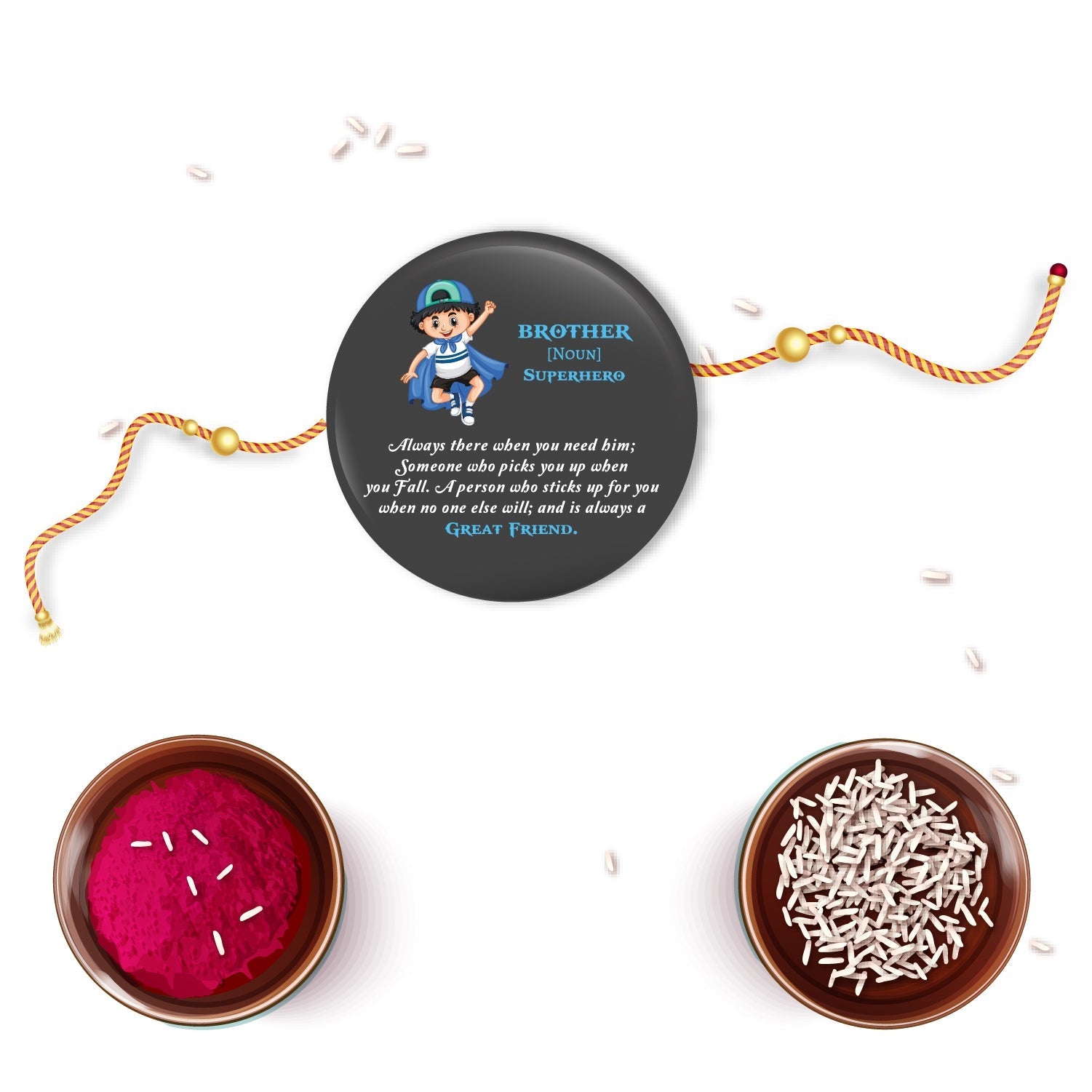 Indianvibez Brother is Superhero Metal Rakhi with Fridge Magnet - Kids Rakhi - Distacart